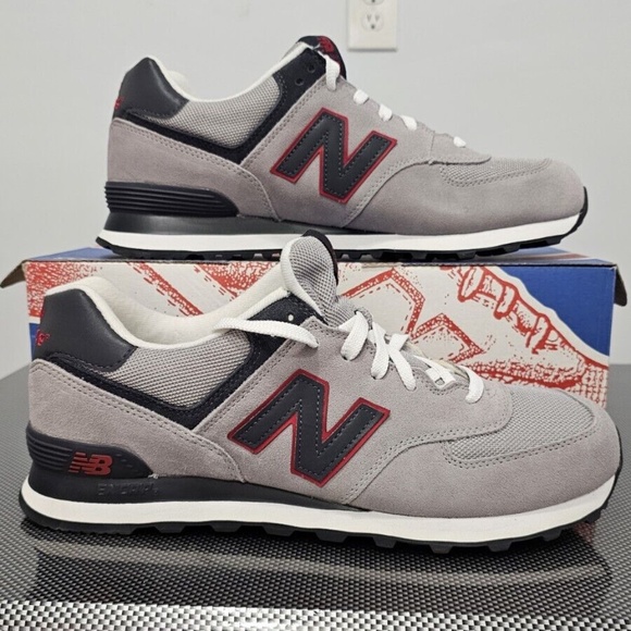 New Balance Other - New, Sz-12 NEW BALANCE 574 BLACK / RED & GREY / RED